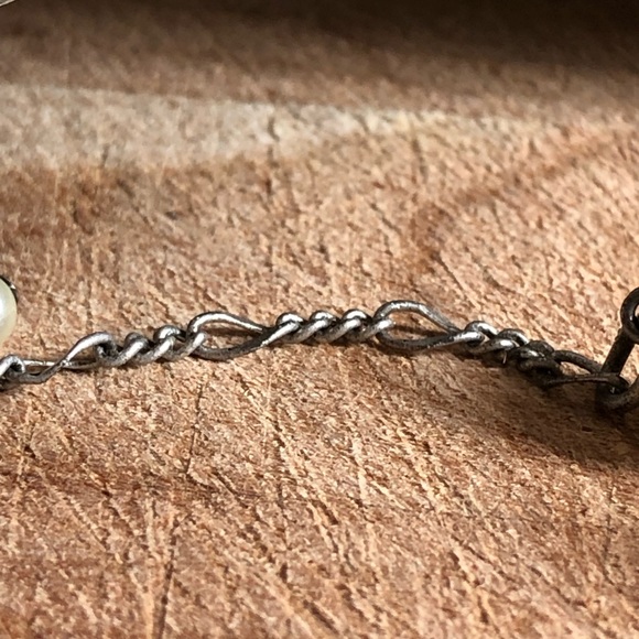 Simulated Pearl Lampwork Bracelet - Picture 4 of 7